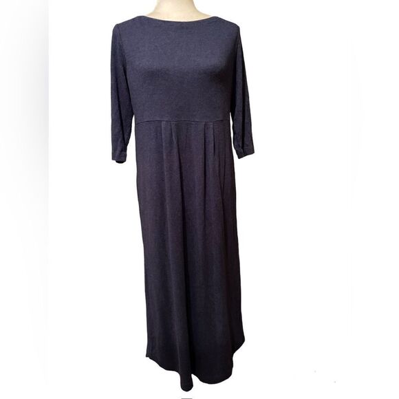J Jill Blue MIDI Dress Size Small Pleated Waist - Picture 1 of 11